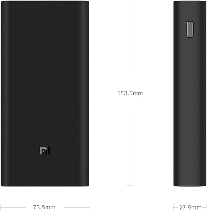 Xiaomi MI 50W Power Bank 2000, 20000mah, USB-C Input/Output Plus 2 USB-A Output, Charge 3 Devices Simultaneously, Output Upto 50W, Black