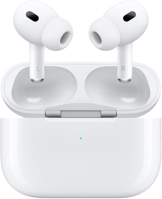 Apple AirPods Pro 2 Wireless Earbuds, Active Noise Cancellation, Hearing Aid Feature, Bluetooth Headphones, Transparency, Personalized Spatial Audio, High-Fidelity Sound, H2 Chip, USB-C Charging