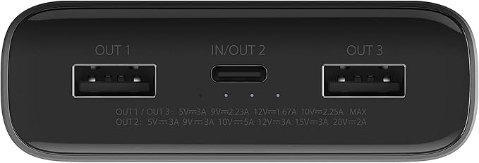 Xiaomi MI 50W Power Bank 2000, 20000mah, USB-C Input/Output Plus 2 USB-A Output, Charge 3 Devices Simultaneously, Output Upto 50W, Black