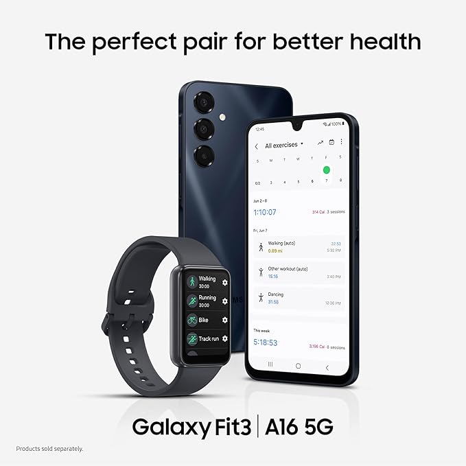 Samsung Galaxy A16 5G A Series, Unlocked Android Smartphone, Large AMOLED Display, Durable Design, Super Fast Charging, Expandable Storage, 5G Connectivity, US Version, 2025, Blue Black