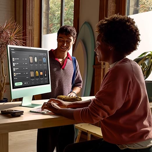 Apple 2024 iMac All-in-One Desktop Computer with M4 chip with 8-core CPU and 8-core GPU: Built for Apple Intelligence, 24-inch Retina Display, 16GB Unified Memory, 256GB SSD Storage; Blue